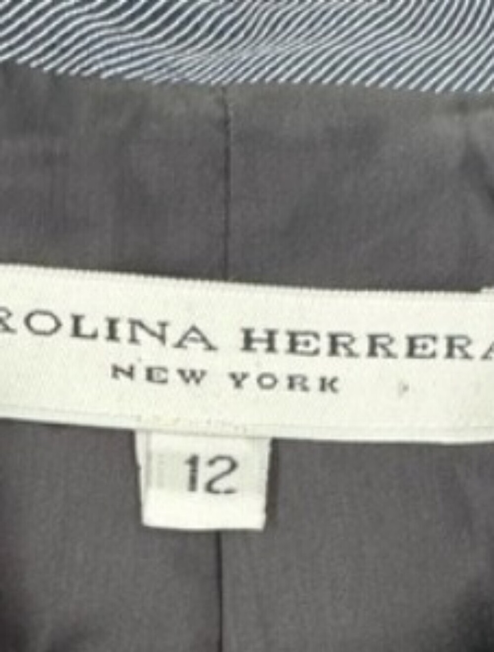 Carolina Herrera 12 Blue Gray Ivory Jacquard Embroidered Peak Lapel Skirt Suit - Picture 5 of 8